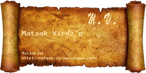 Matzek Virág névjegykártya