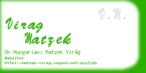 virag matzek business card