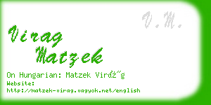 virag matzek business card